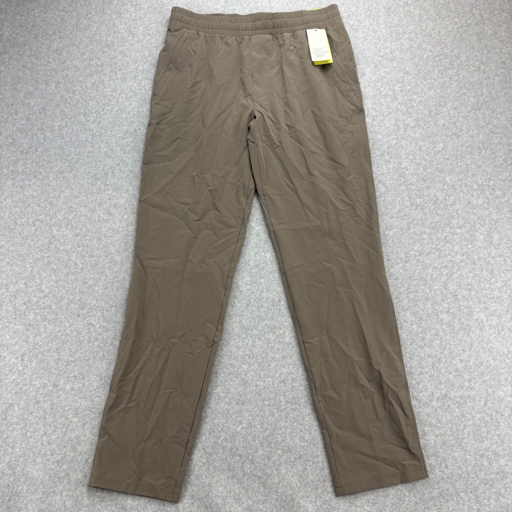 All In Motion Woven Pant Mens S Brown Athletic 4 Way Stretch Quick Dry UPF 50